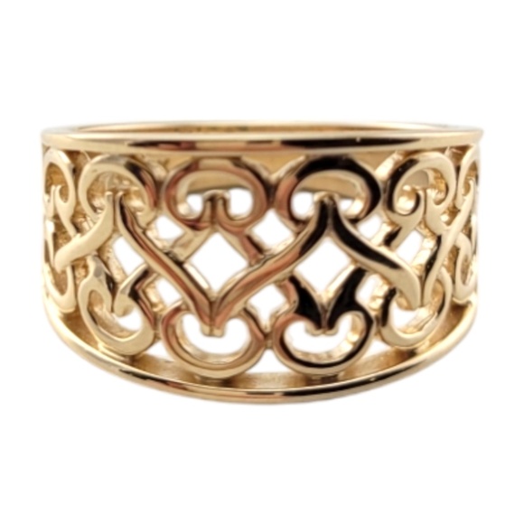 14 Karat Yellow Gold Filigree Ring Band Size 6 #20904 - Picture 1 of 6
